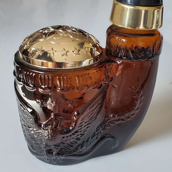 Vntg Avon Amber Glass 5oz Pipe of Wild Country Colonge - Picture 2 of 5